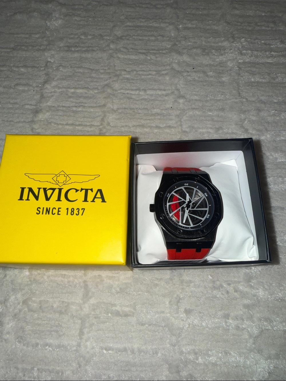 Invicta Black and Red Men's Sport Watch with Geometric Dial